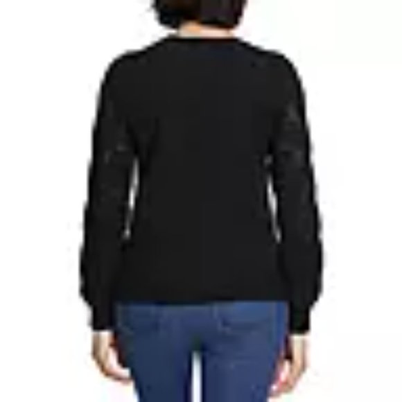 Cute Casual Christian Siriano Ladies Pointelle Sweater - NWT - Picture 2 of 3